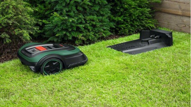 Bosch Indego robot lawn mower and the base station