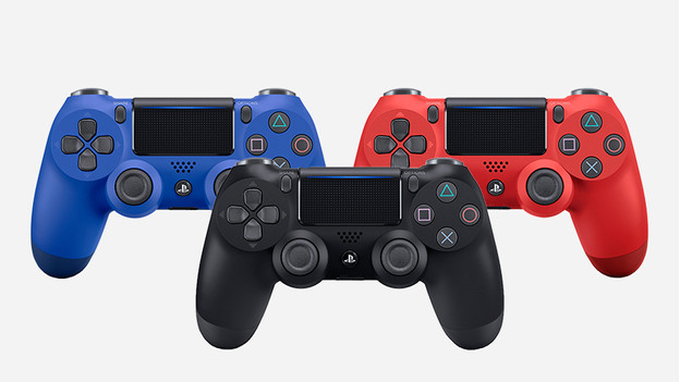 DualShock controllers in 3 colors