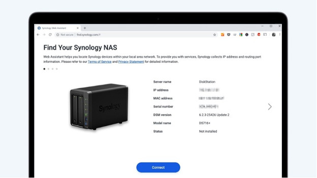 Find Synology via browser