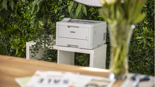 Brother printer op kast in bloemenwinkel