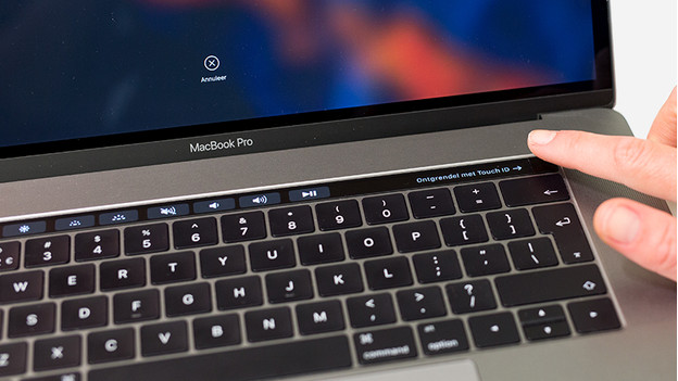 Touch ID op een Touch Bar MacBook. 