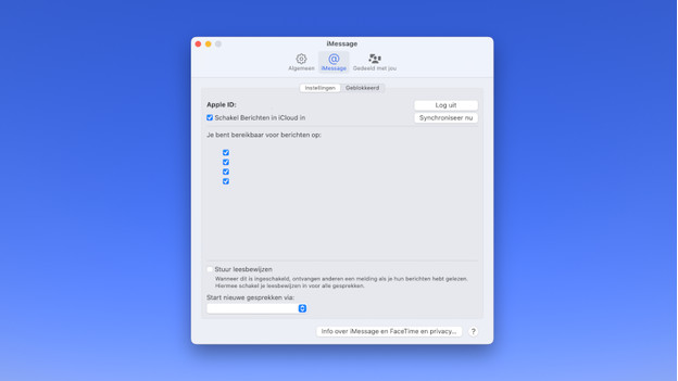 iMessage log uit