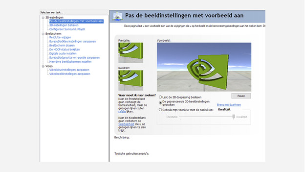 NVIDIA 3d instellingen