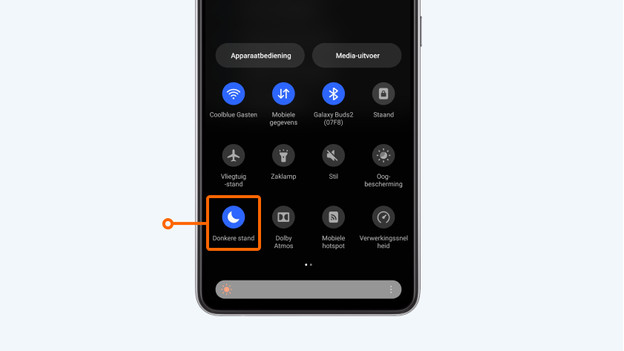 Donkere modus Samsung smartphone