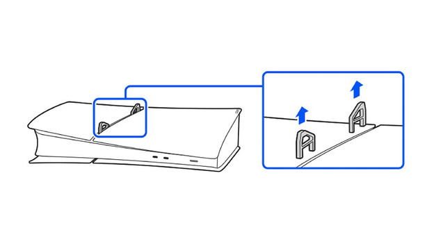 Horizontale stand PS5 slim verwijderen
