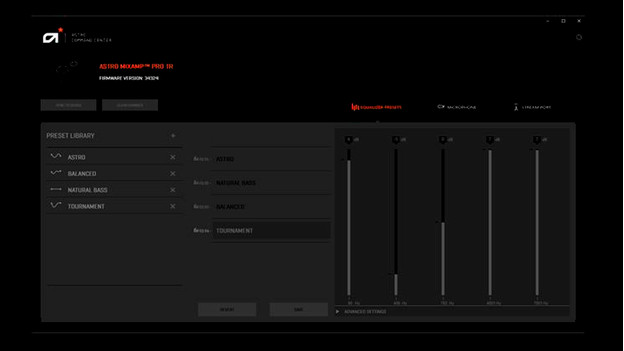 Astro sound settings