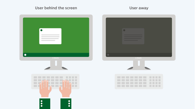 The Philips PowerSensor automatically reduces the brightness of the screen when you're not using it.