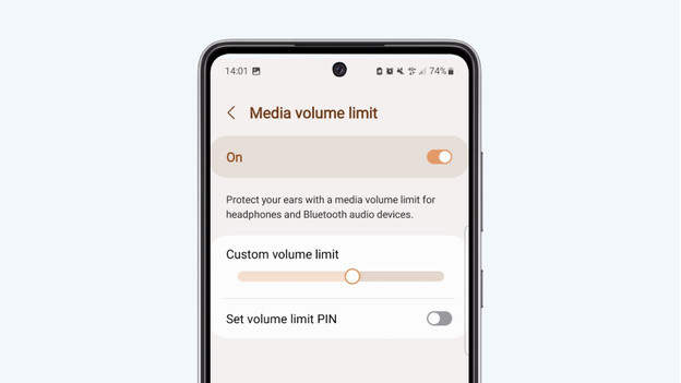 Set up volume limit on Android phone