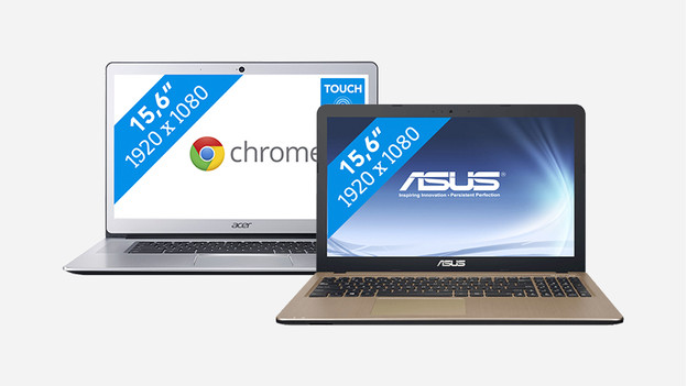 Twee laptops naast elkaar tot 400 euro.