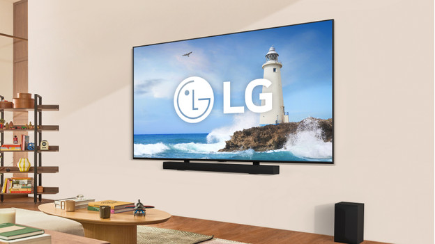 LG QNED TV with soundbar