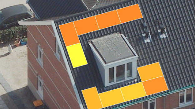 Visueel beeld van zonnepanelen op een dak