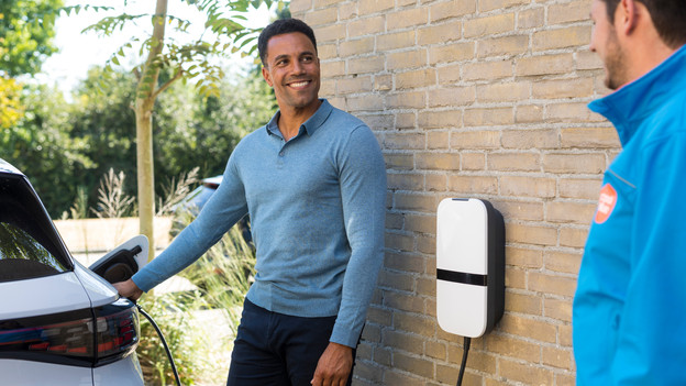 Customer at a charging station