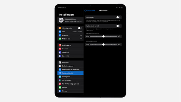 Muis instellen op iPad