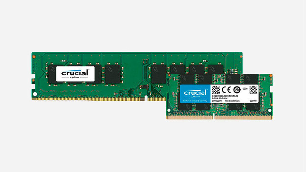 SODIMM vormfactor van Crucial, zowel mini als normaal