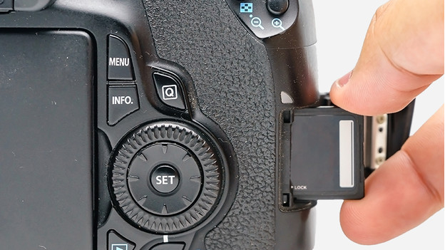 A memory card in a camera