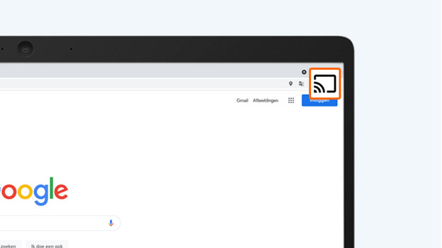 Casten naar een TV met de Chrome browser op een Chromebook. 