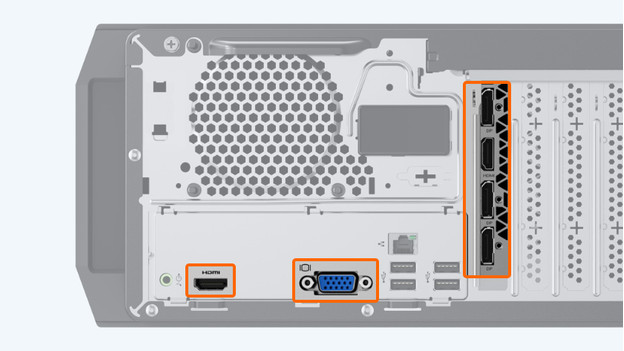 VGA, DisplayPort, HDMI and DVI connector. 