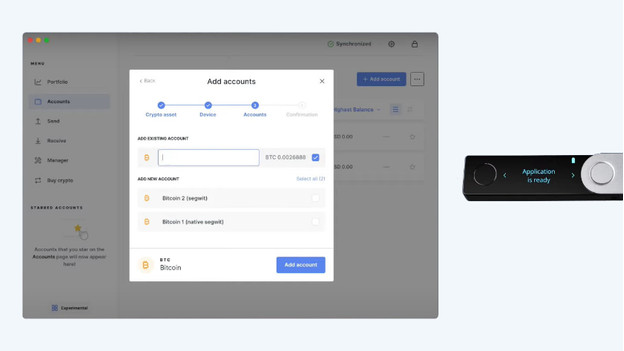Accounts toevoegen in Ledger Live voor het handelen in crypto