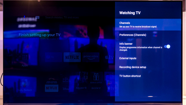 Sony TV channels and inputs