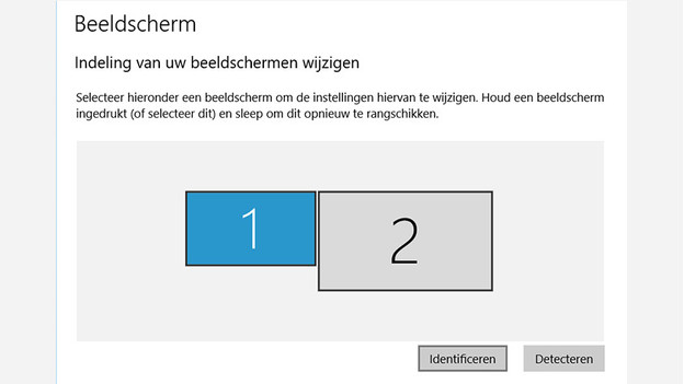 Identificeer en herschik de beeldschermen waar nodig