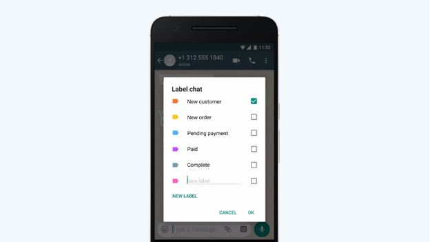 Add labels in WhatsApp Business