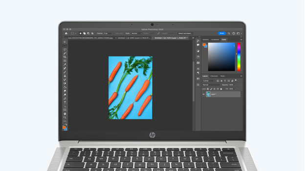 Adobe Photoshop op een Windows laptop