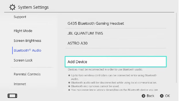 How to enable 2024 bluetooth on nintendo switch