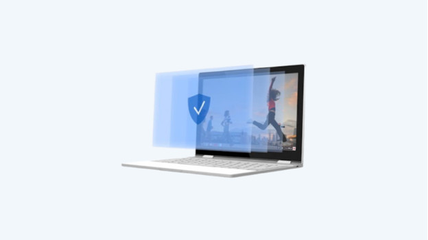 Chromebook die up-to-date is en bestand is tegen virussen. 