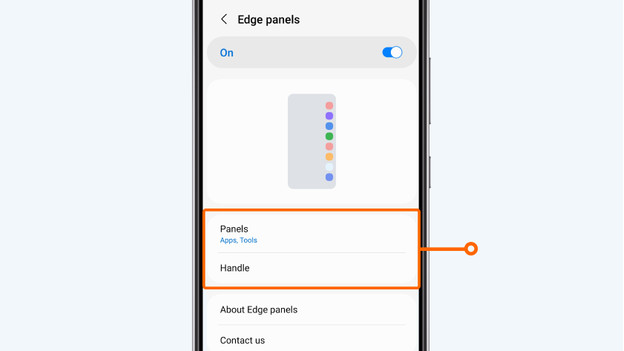 Edge panel Samsung smartphone