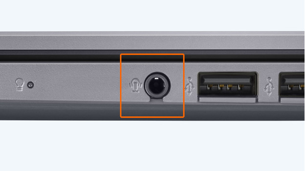 3.5mm connector on a laptop.