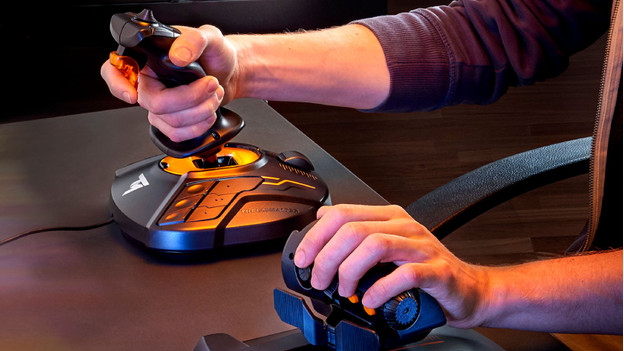 Flight stick in use