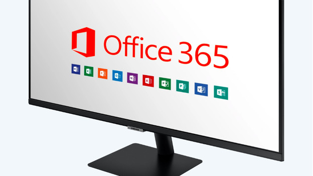 Office 365 op het scherm van de smart monitor