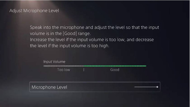 PS5 mic settings