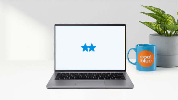 Laptop met twee sterren. 