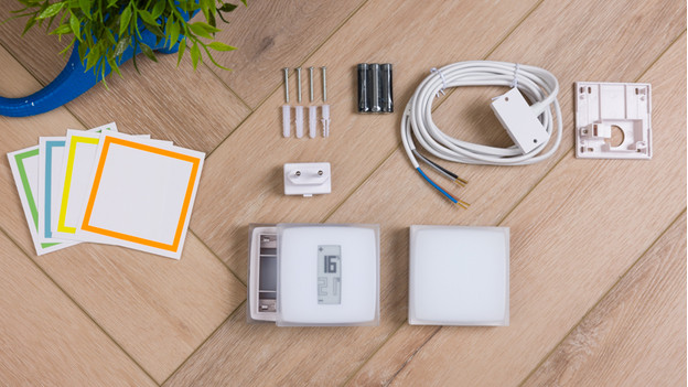 Inhoud van een Netatmo thermostaat verpakking