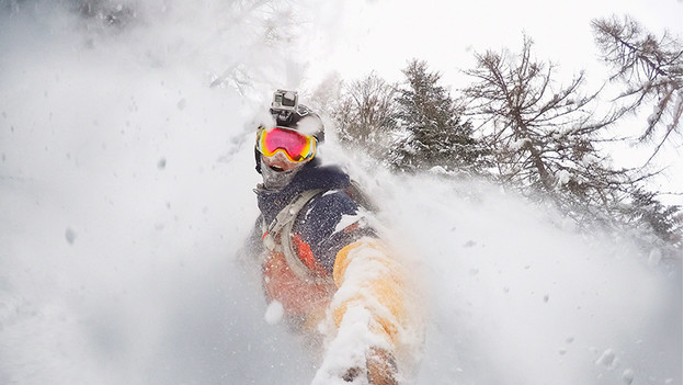 Snowboarder of skiër