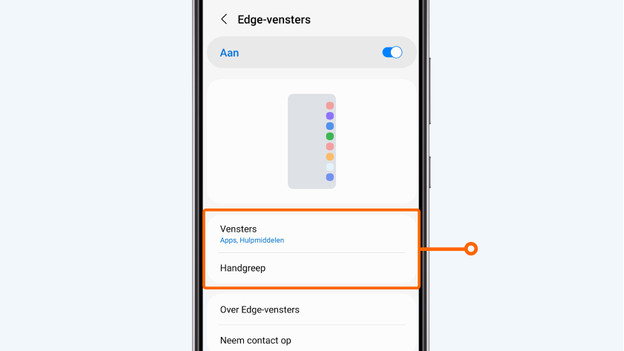 Edge venster Samsung smartphone