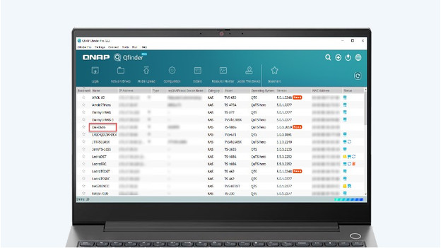 Zoek je QNAP NAS in QFinder