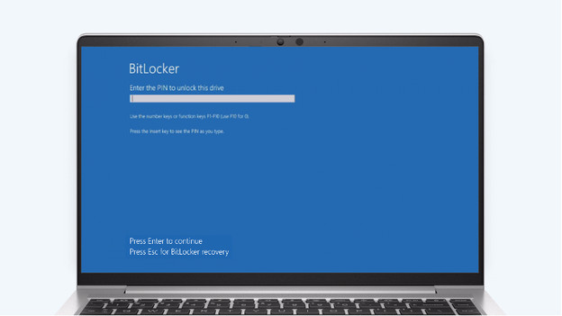 BitLocker login screen