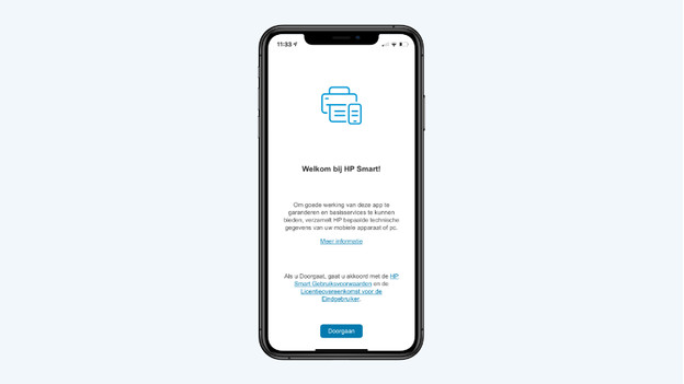 HP Smart app start scherm