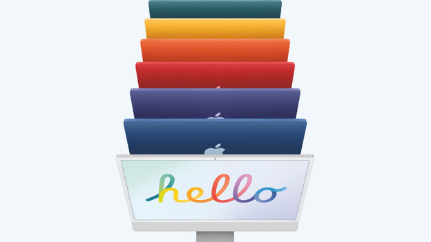 iMac models in various colors