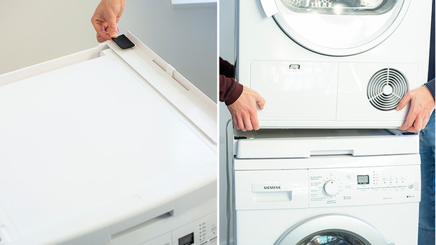 beproeving Celsius Koreaans Hoe zet je je wasdroger op je wasmachine? - Coolblue - alles voor een  glimlach