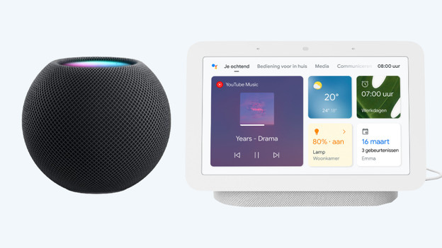 Apple HomePod and Google Nest Hub