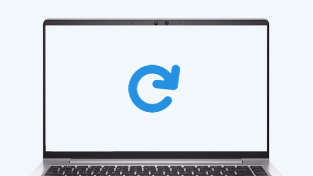 Windows laptop met een herlaad icoon