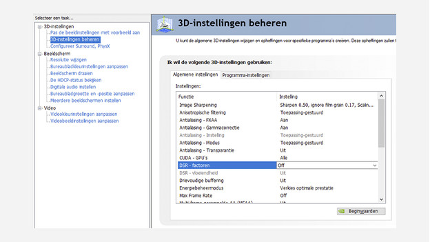 DSR factor instellen nvidia en AF