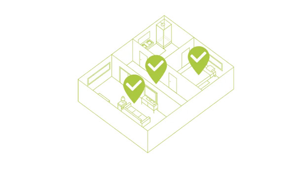 Plattegrond waar hang je rookmelders