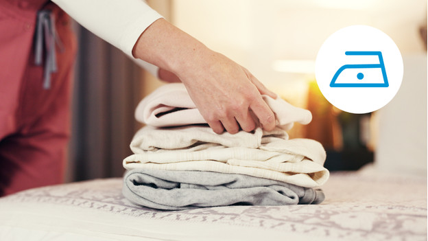 Strijkijzer met 1 stip: synthetische was