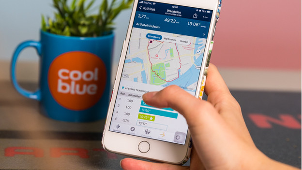 Fitbit app met route wandeling