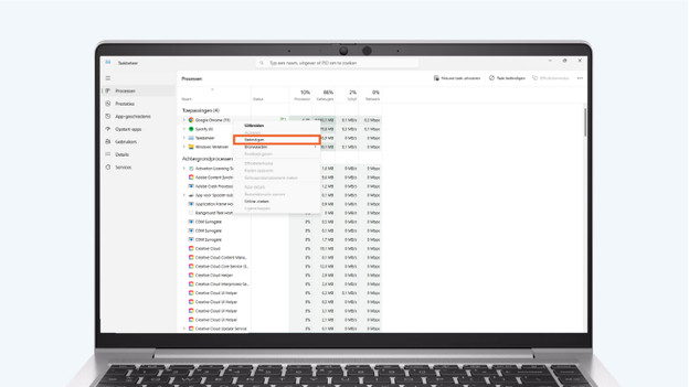 Windows taakbeheer screenshot