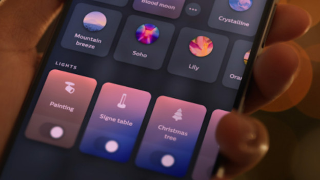 Philips Hue app met kerstboom